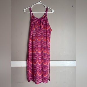 Aruba Blue Pink and Purple Chevron Dress
